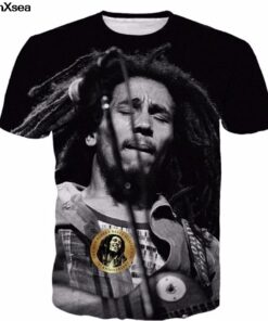 Reggae star Bob Marley Prints T Shirts Men Women Hip Hop Rock Style Hipster
