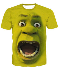 Hip Hop Shrek funny clothes short sleeve T shirt Streetwear 3D printing T-shirt men