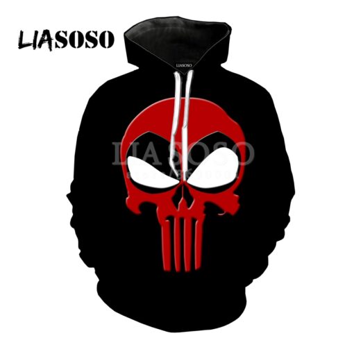 2018 superhero comic Deadpool skull logo Women Men 3D printing hooded sweatshirts