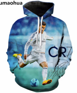 2018 Men Cristiano Ronaldo 3D printing hoodie celebrity