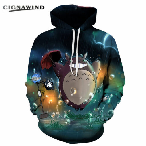 hoodie men / women's casual hooded Totoro animated 3D model printing cartoon
