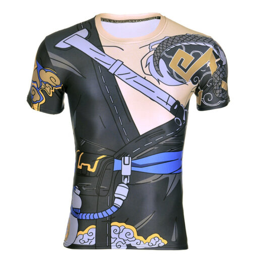 Compression fitness of men animated / OW Hanzo Game 3D bodybuilding shirt Crossfit