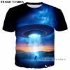 Men Cosmos shirt / Women 3D Print Alien UFO Galaxy Summer tops T Shirt