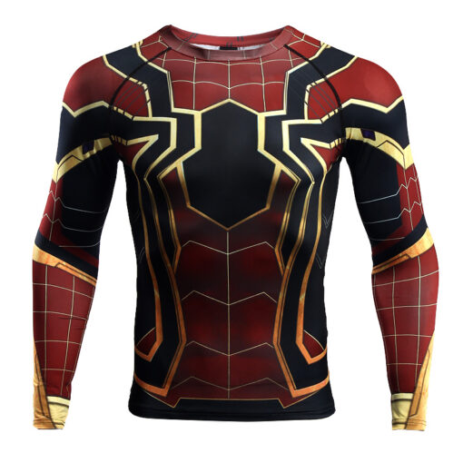 raglan sleeve shirts Spiderman 3D Printed T-shirt Men compression 2018