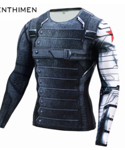 Bucky Winter Soldier 3D Superhero bodybuilding long sleeve Men Crossfit