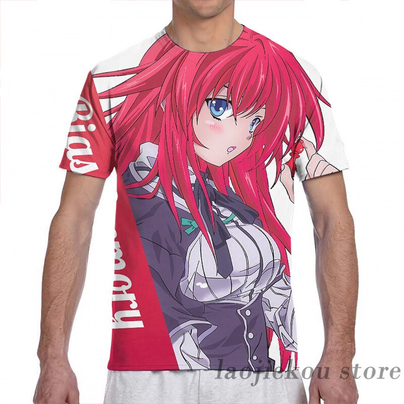 By stripe royalty T-Shirt Tops Tees Short Sleeve-All-Over-Print Fashion Women Highschool Dxd  Rias Gremory - Wolamola